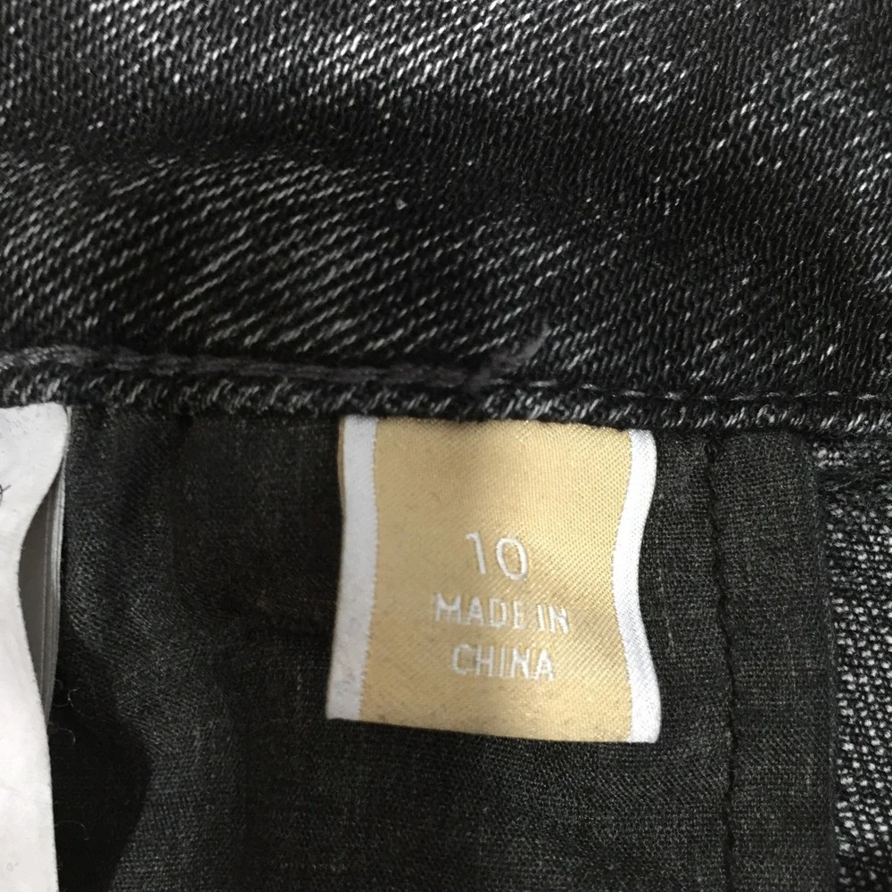 Michael Kors Women Jeans Front Seam Split Hem Flare 10 Black